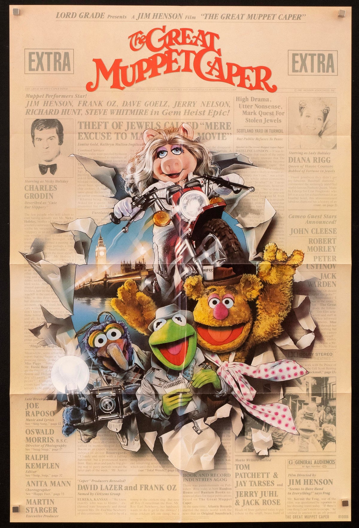 The Great Muppet Caper 1 Sheet (27x41) Original Vintage Movie Poster
