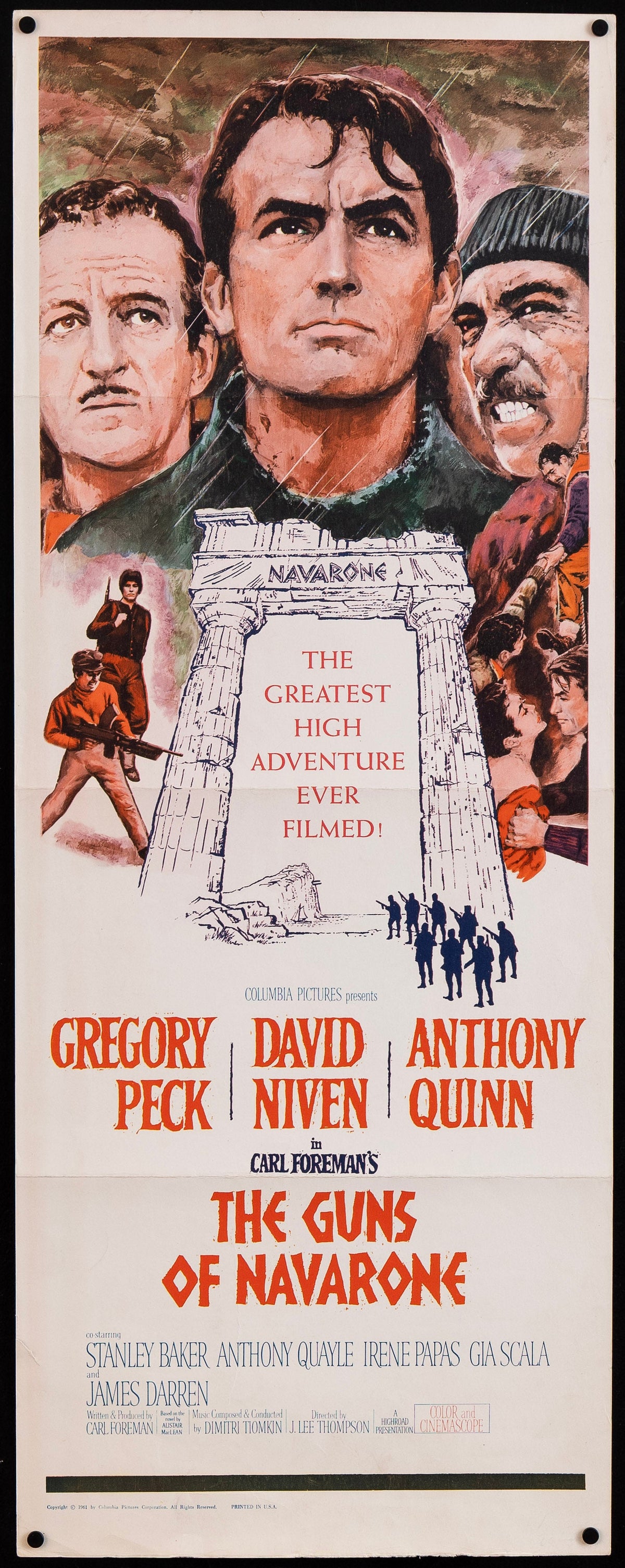 The Guns of Navarone Insert (14x36) Original Vintage Movie Poster