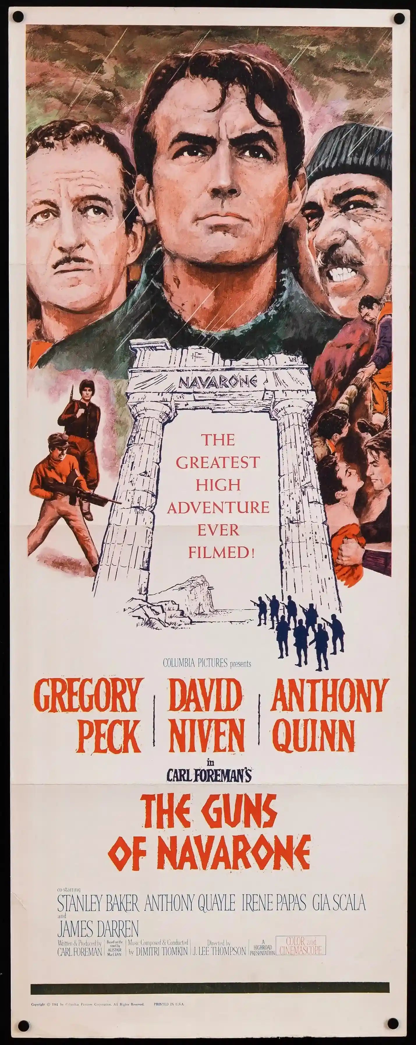 Navarong The Guns Of Navarone Movie Poster 1961 Insert (14x36)