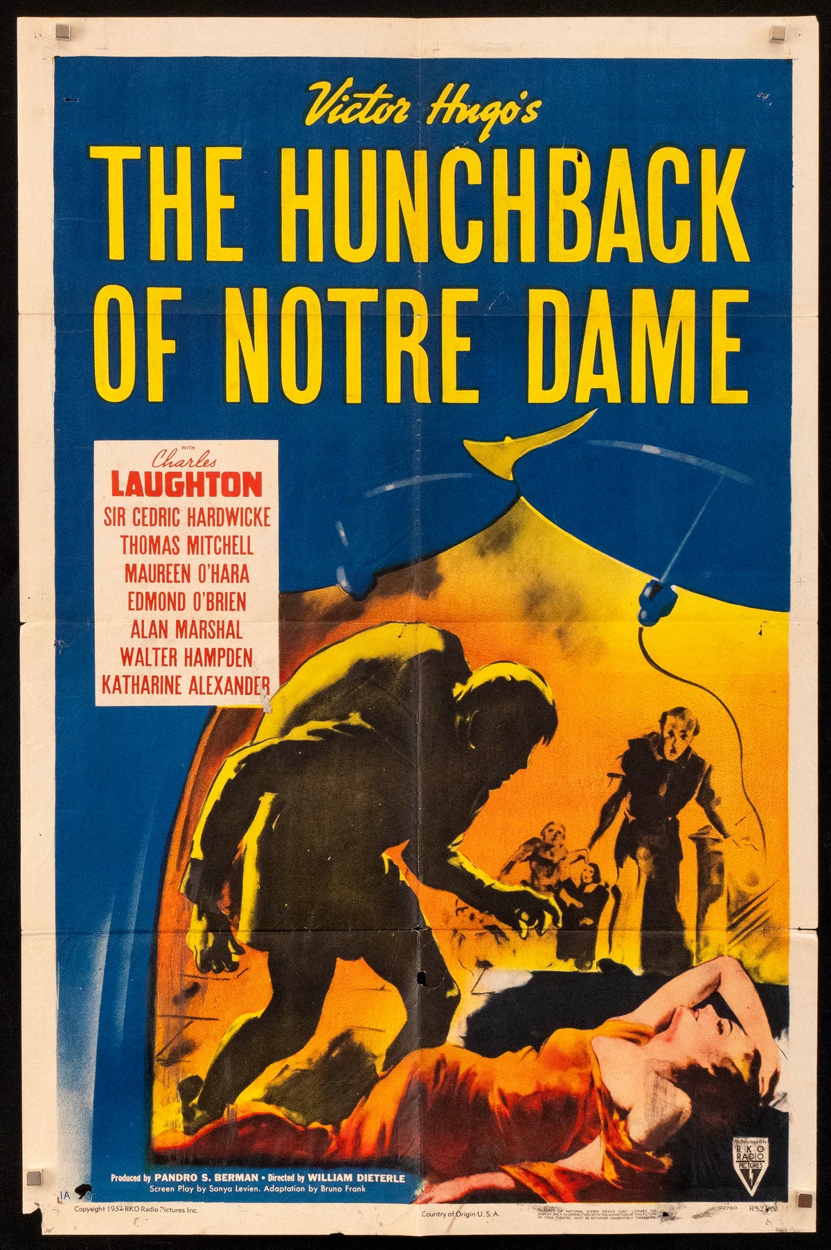 The Hunchback of Notre Dame 1 Sheet (27x41) Original Vintage Movie Poster