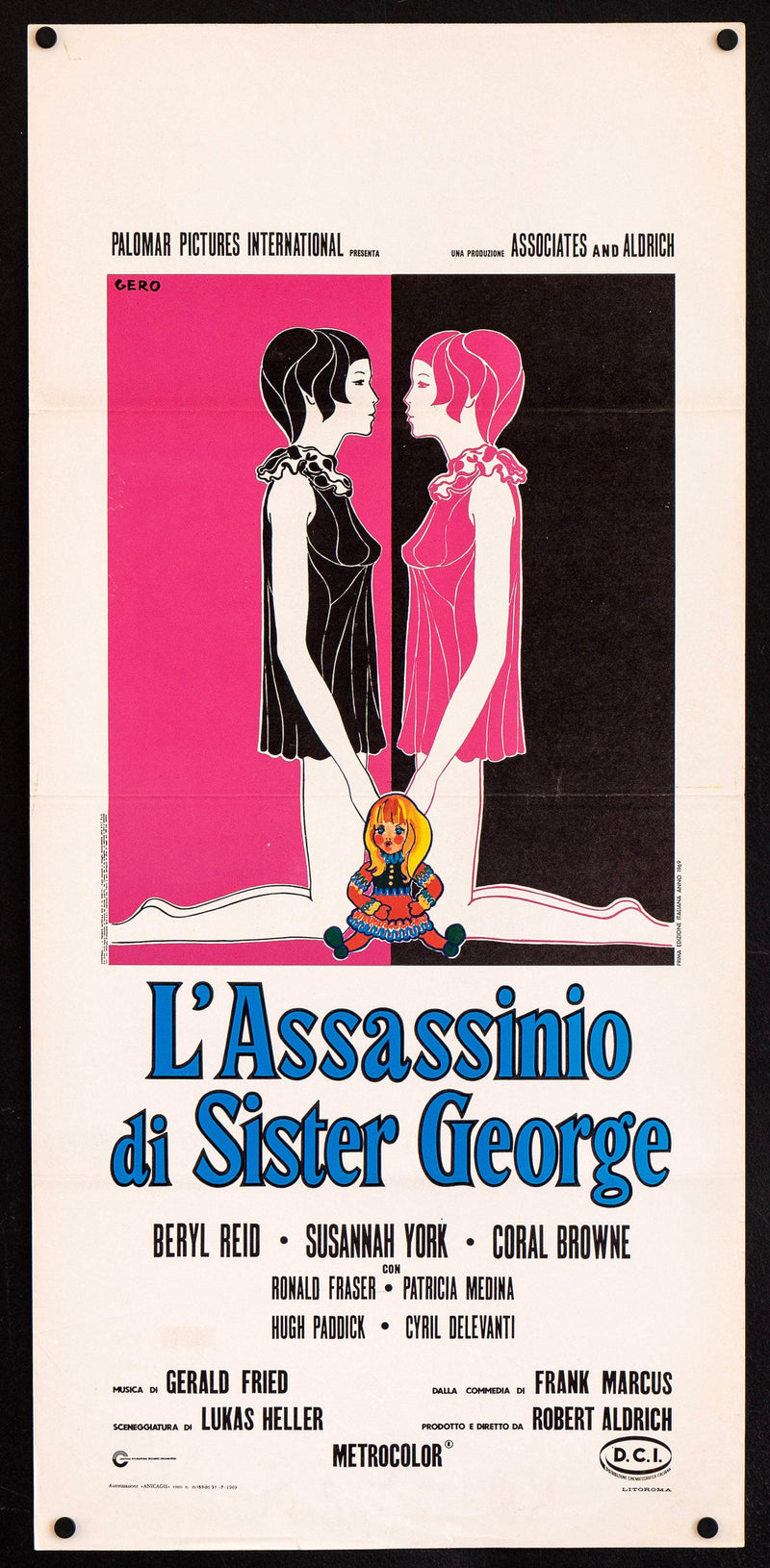 The Killing of Sister George Italian Locandina (13x28) Original Vintage Movie Poster
