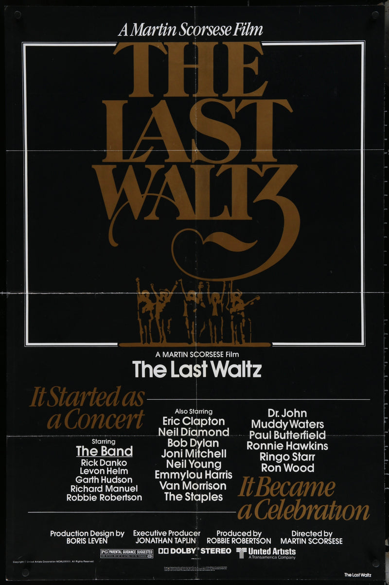The Last Waltz 1 Sheet (27x41) Original Vintage Movie Poster