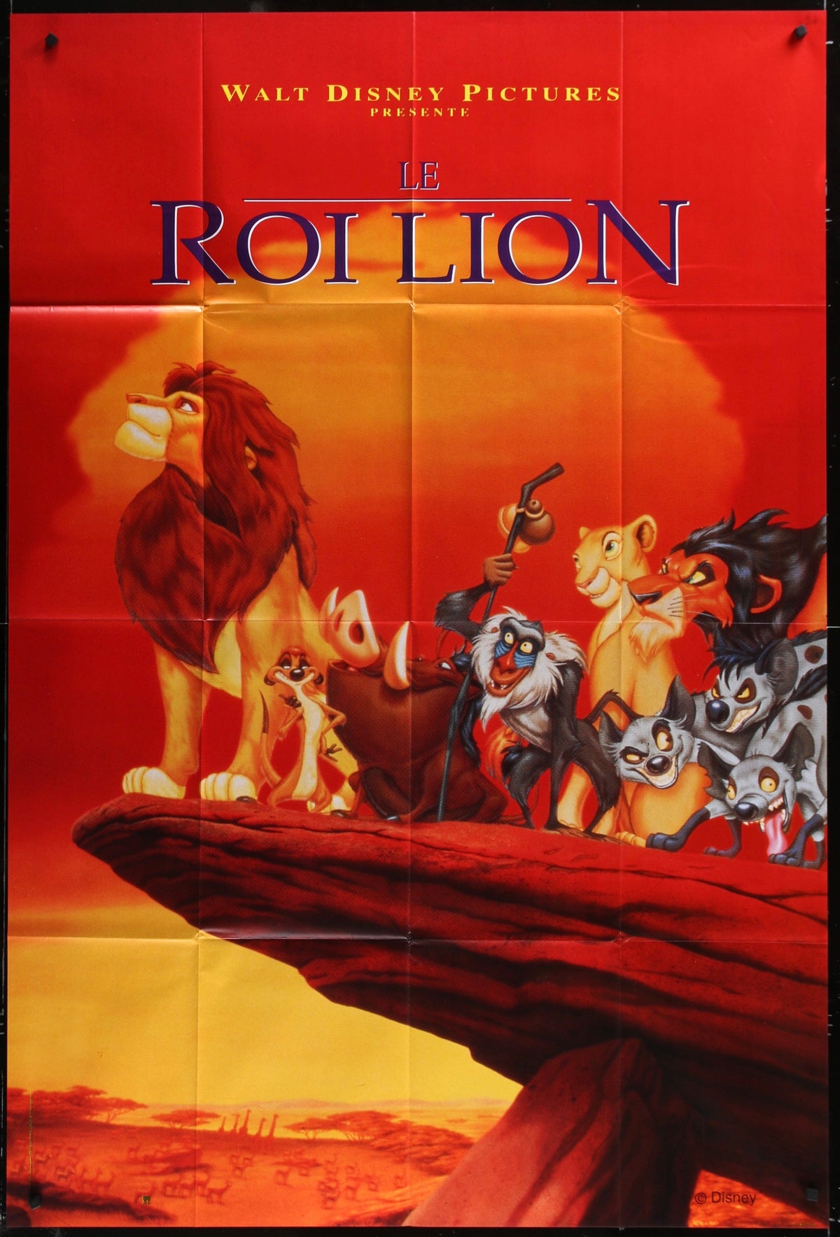 The Lion King French 1 Panel (47x63) Original Vintage Movie Poster