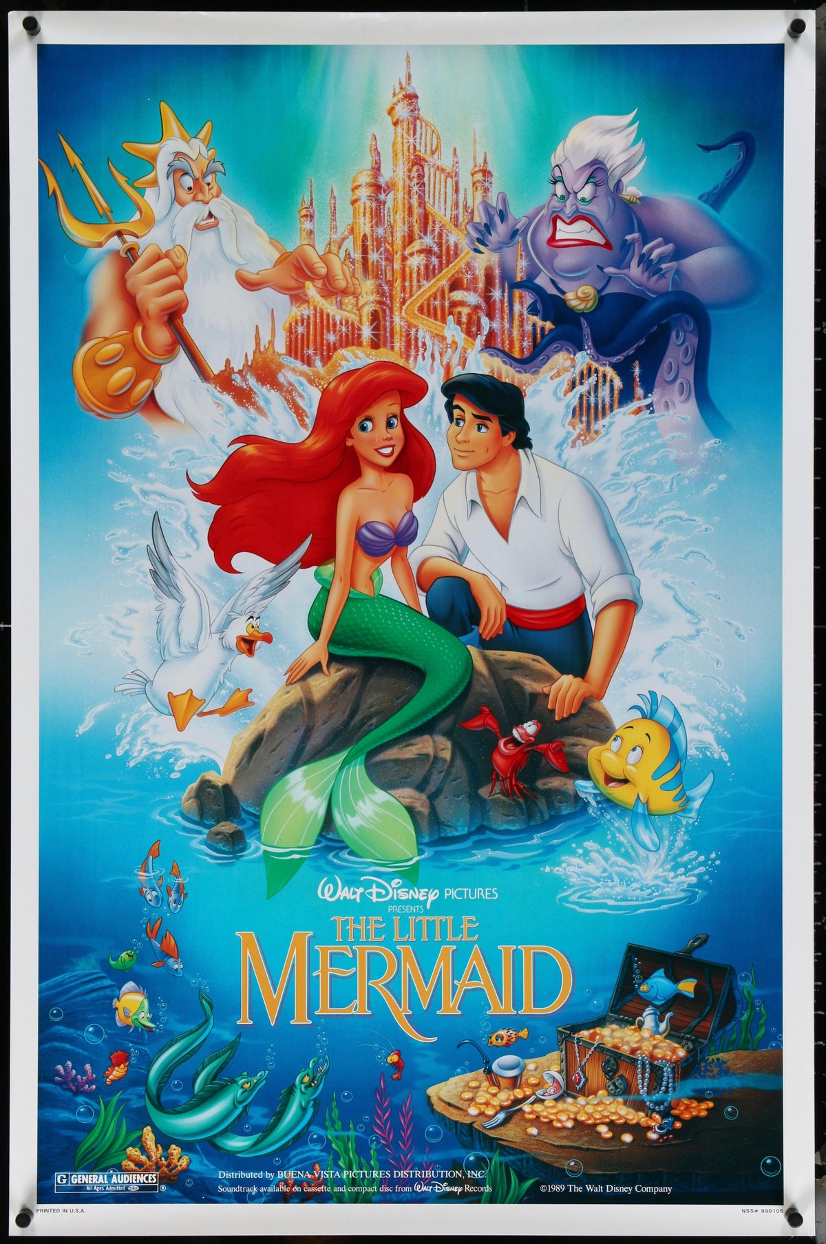The Little Mermaid 1 Sheet (27x41) Original Vintage Movie Poster