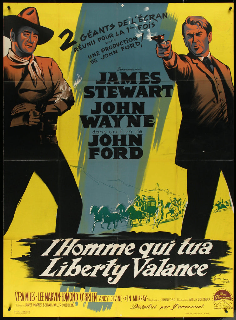 The Man Who Shot Liberty Valance French 1 Panel (47x63) Original Vintage Movie Poster