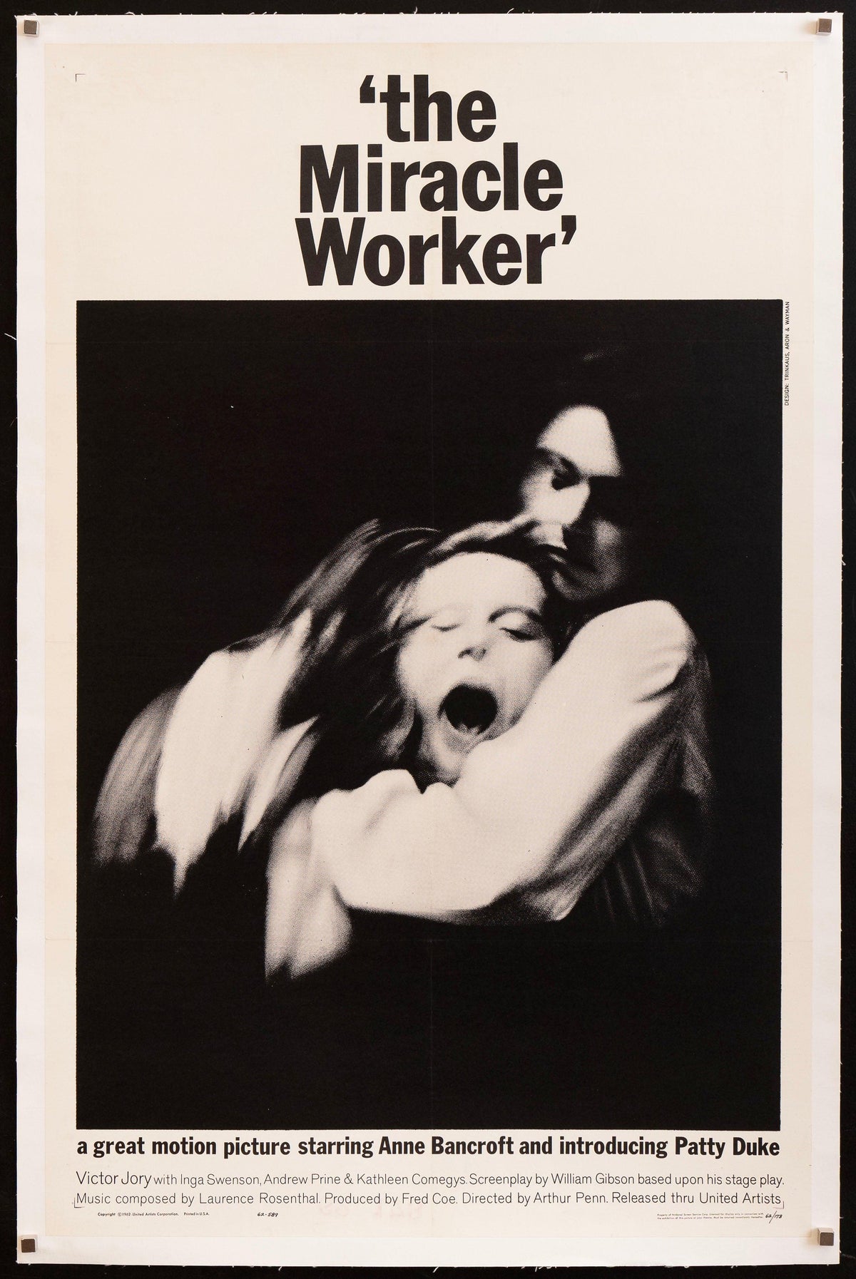 The Miracle Worker Original Vintage Movie Poster