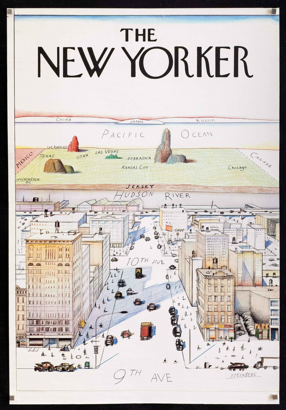 The New Yorker - View of the World from 9th Avenue Original Vintage Movie Poster