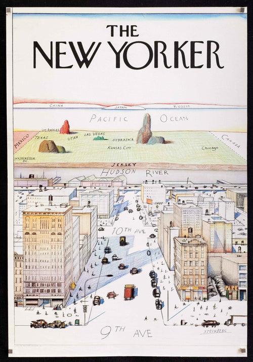 The New Yorker - View of the World from 9th Avenue Original Vintage Movie Poster