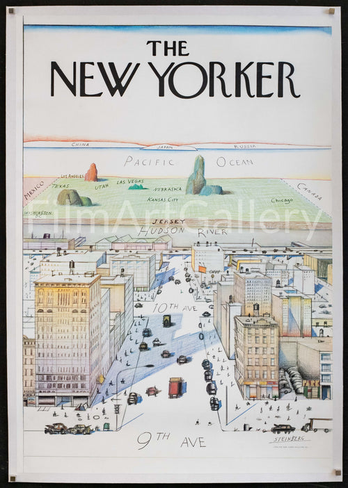 The New Yorker - View of the World from 9th Avenue Original Vintage Movie Poster