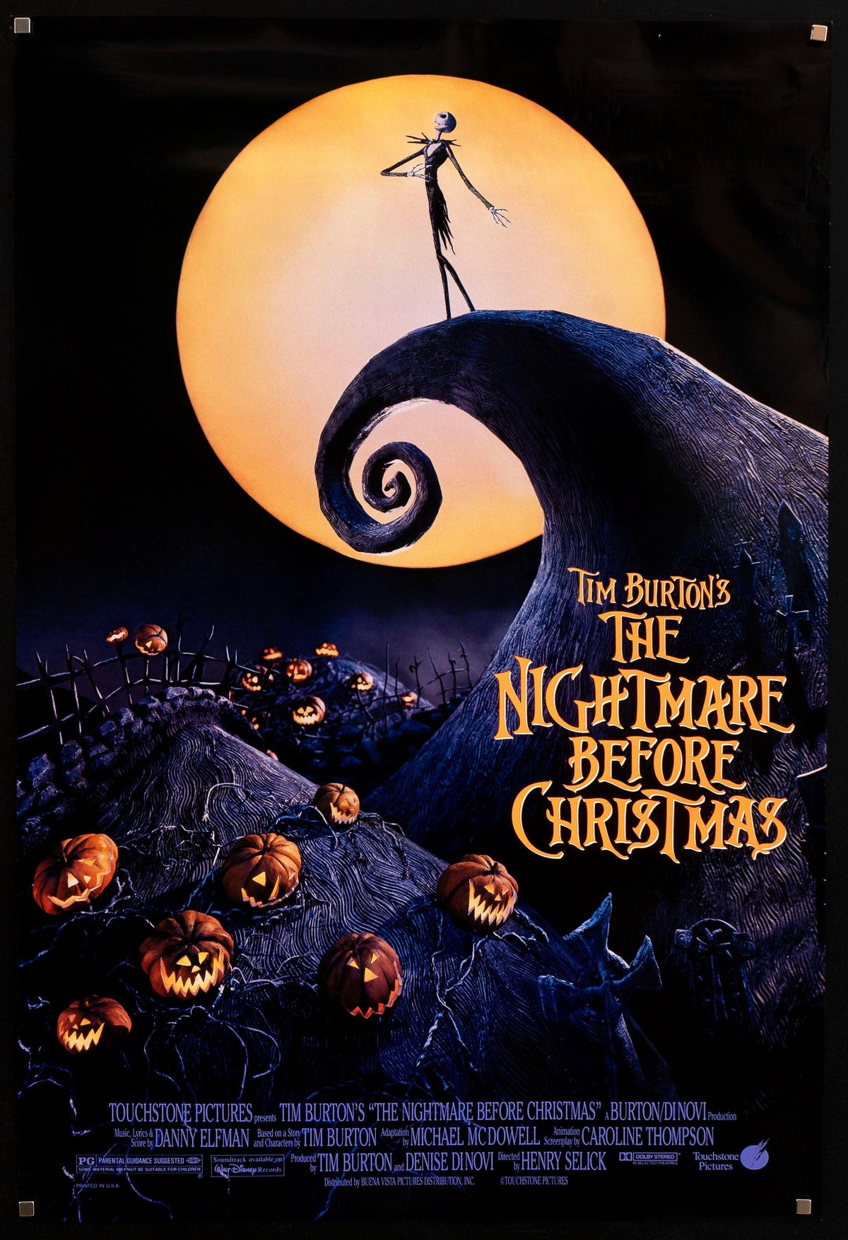 The Nightmare Before Christmas 1 Sheet (27x41) Original Vintage Movie Poster