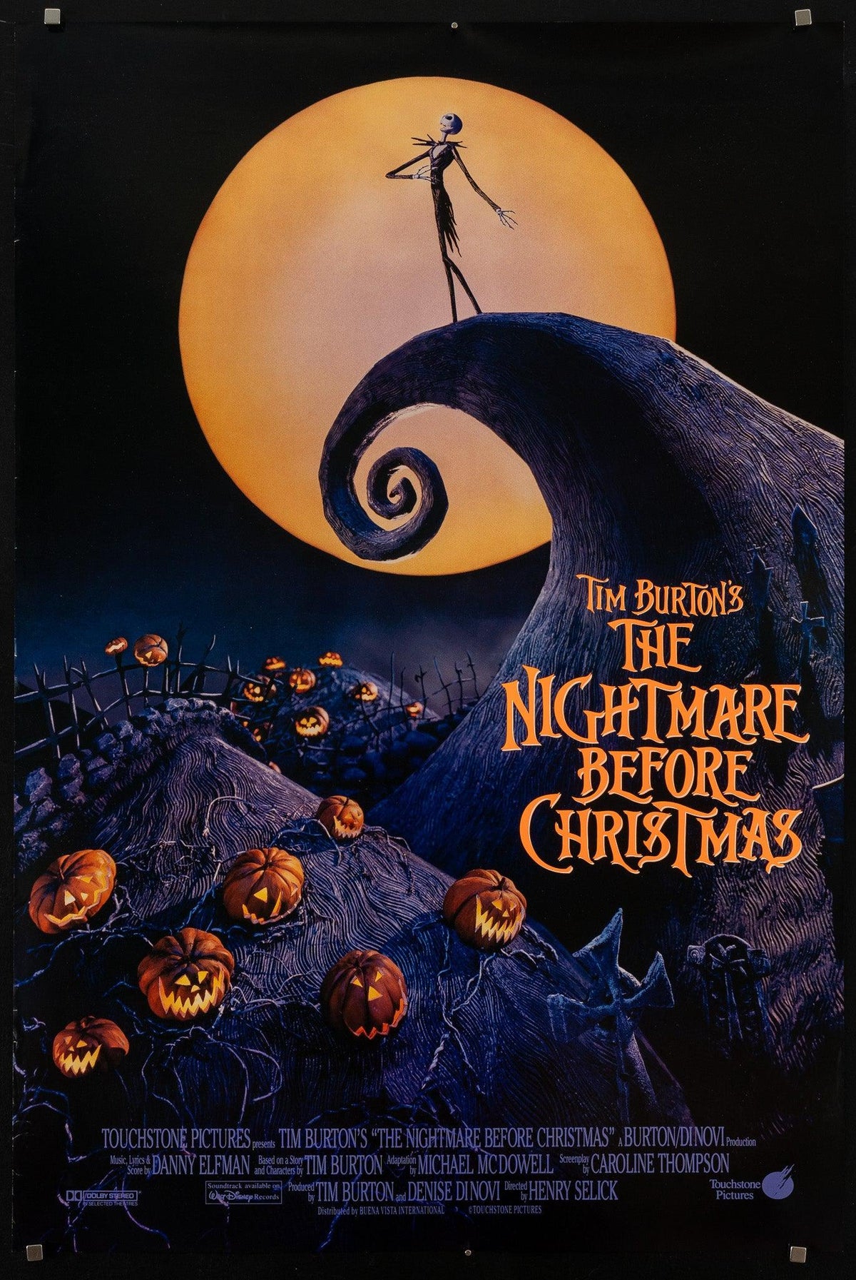 The Nightmare Before Christmas 1 Sheet (27x41) Original Vintage Movie Poster