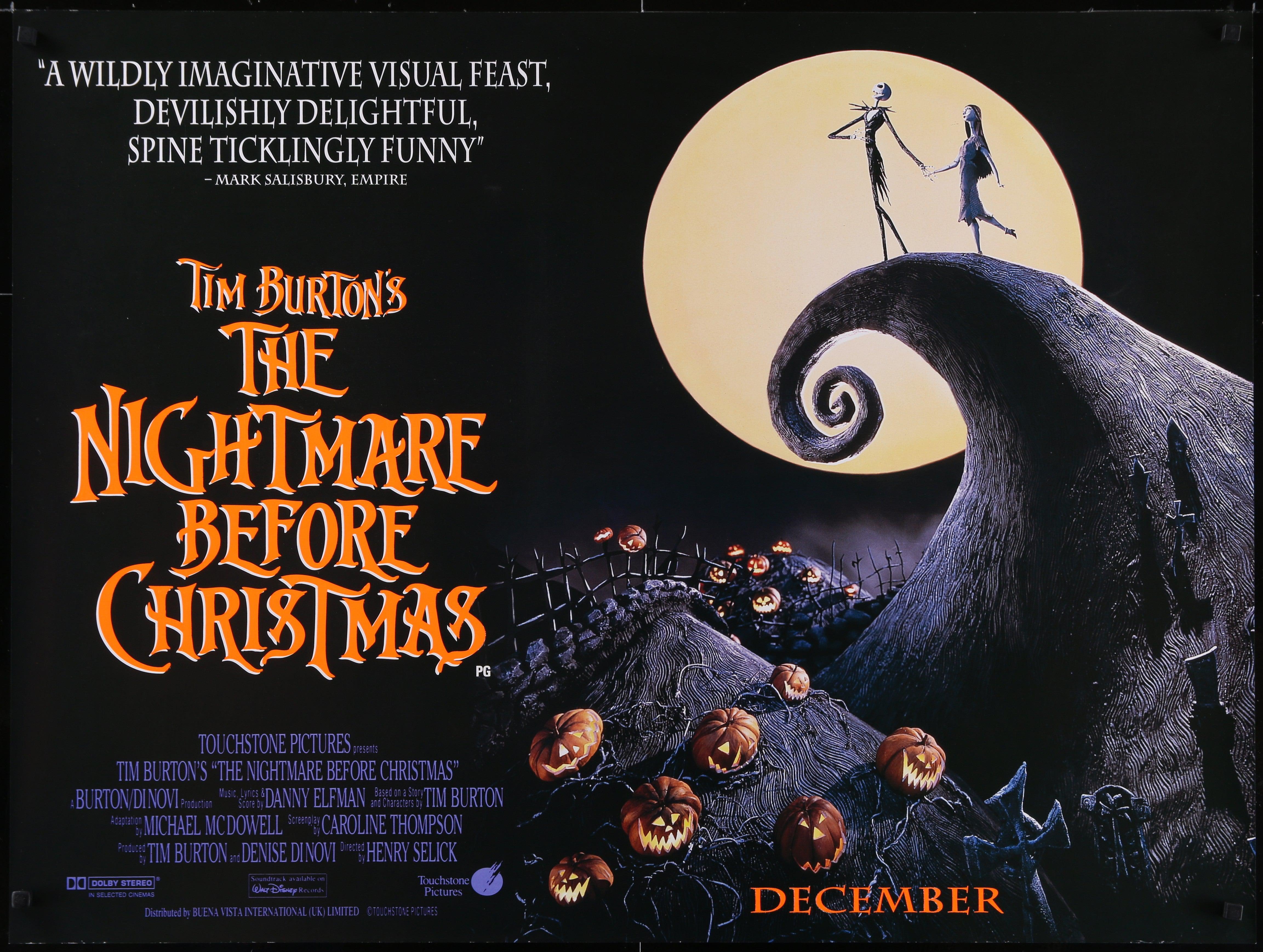 The Nightmare Before Christmas Movie Poster 1994 Italian