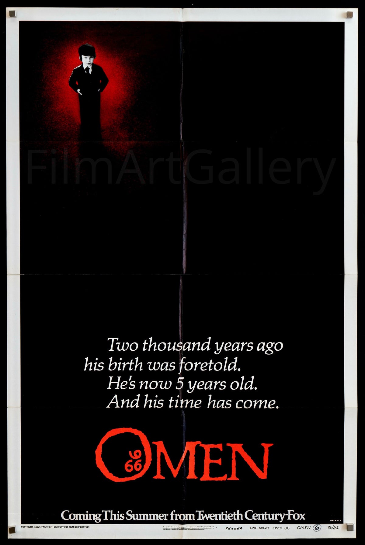 The Omen 1 Sheet (27x41) Original Vintage Movie Poster