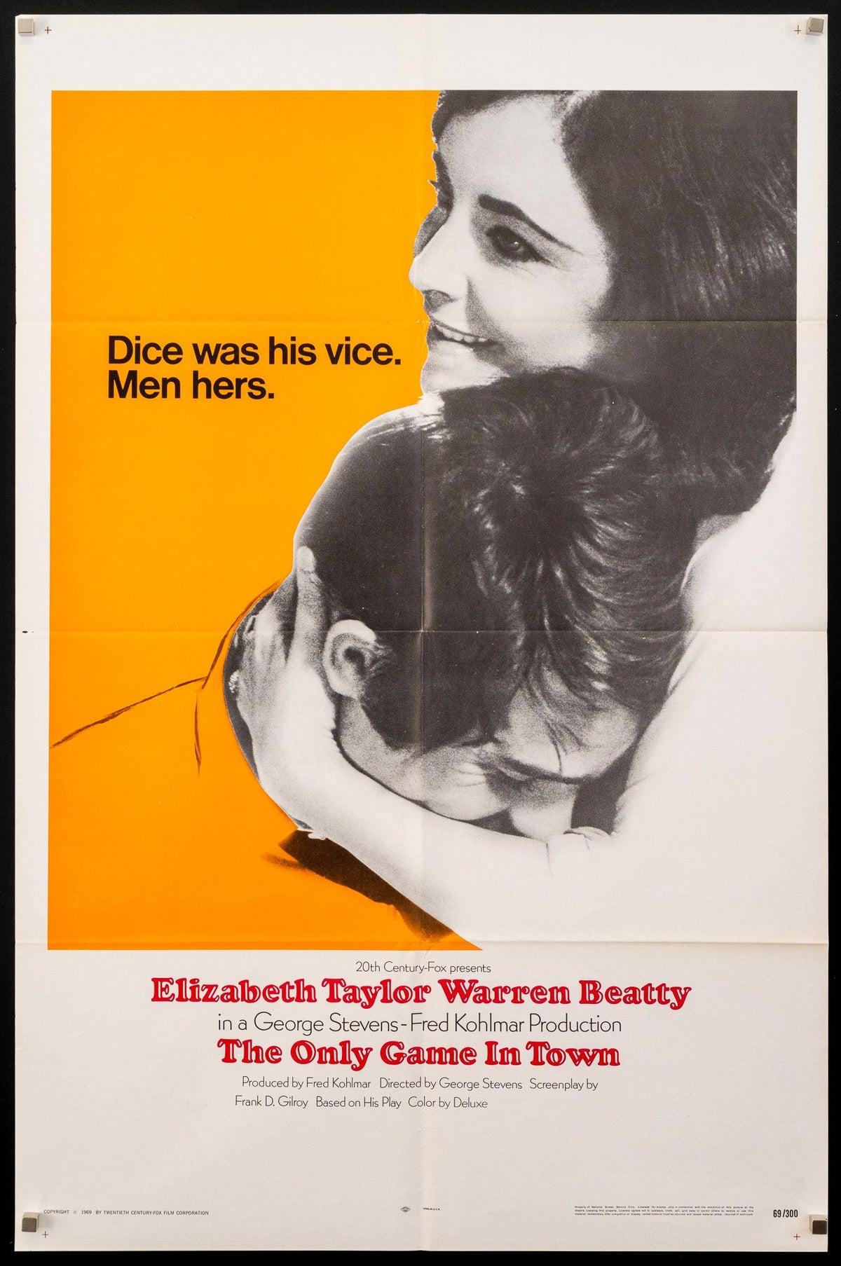 The Only Game in Town Original Vintage Movie Poster