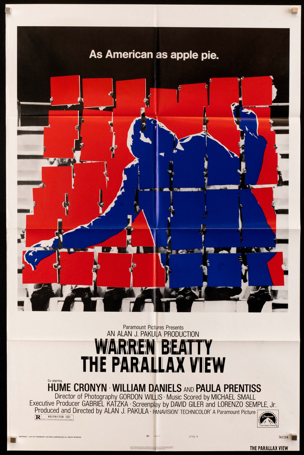 The Parallax View Original Vintage Movie Poster
