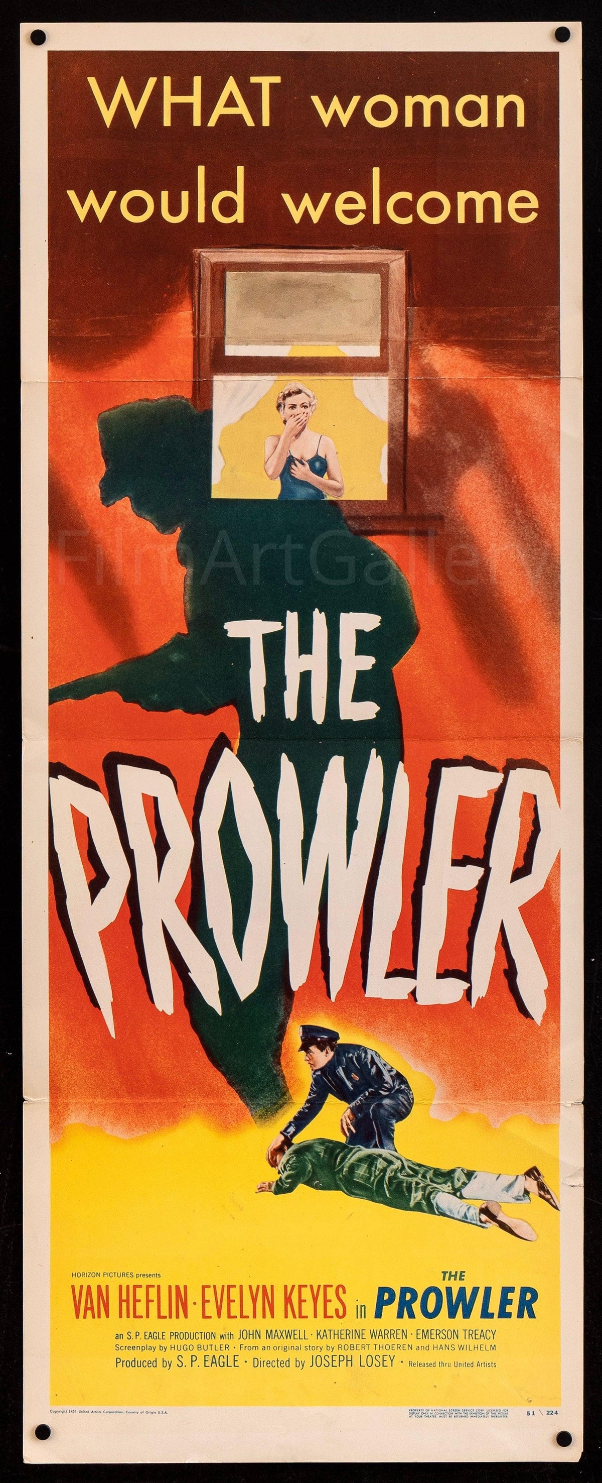 The Prowler Insert (14x36) Original Vintage Movie Poster