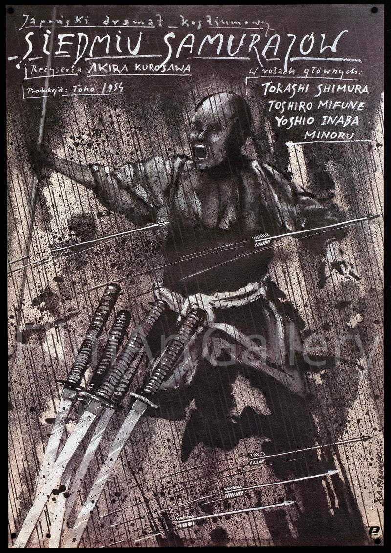 The Seven Samurai Polish B1 (26x38) Original Vintage Movie Poster