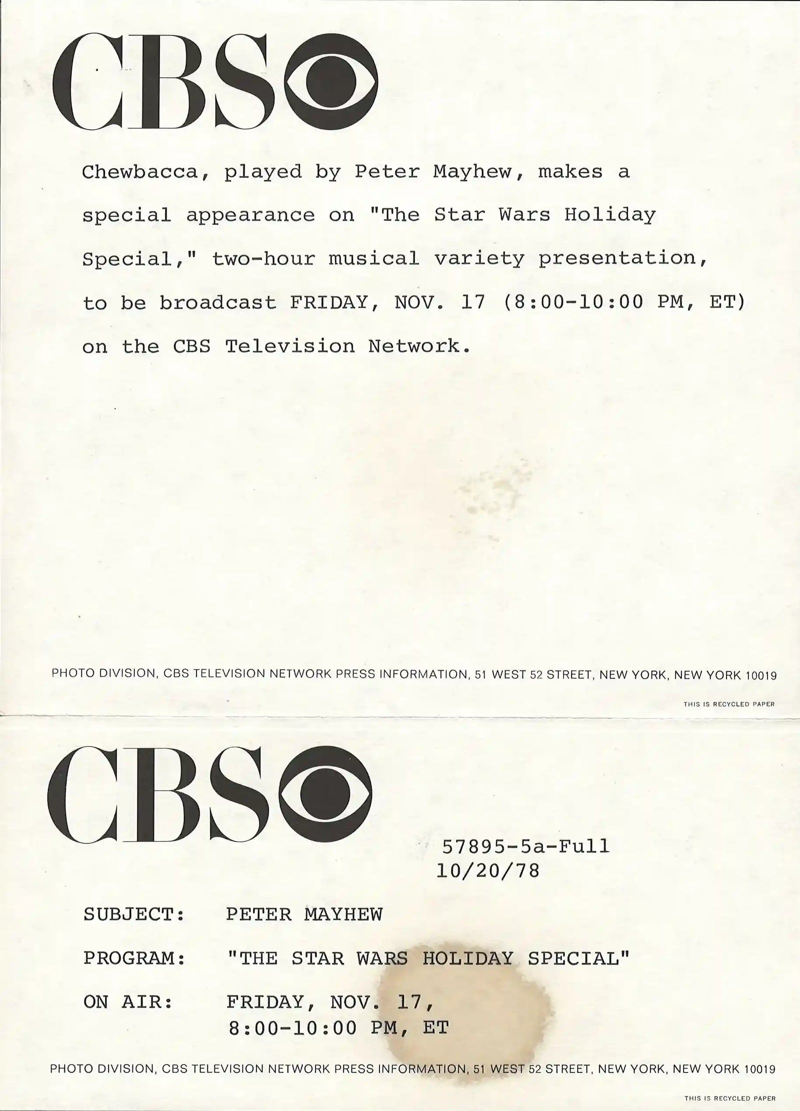 The Star Wars Holiday Special Original Vintage Movie Poster