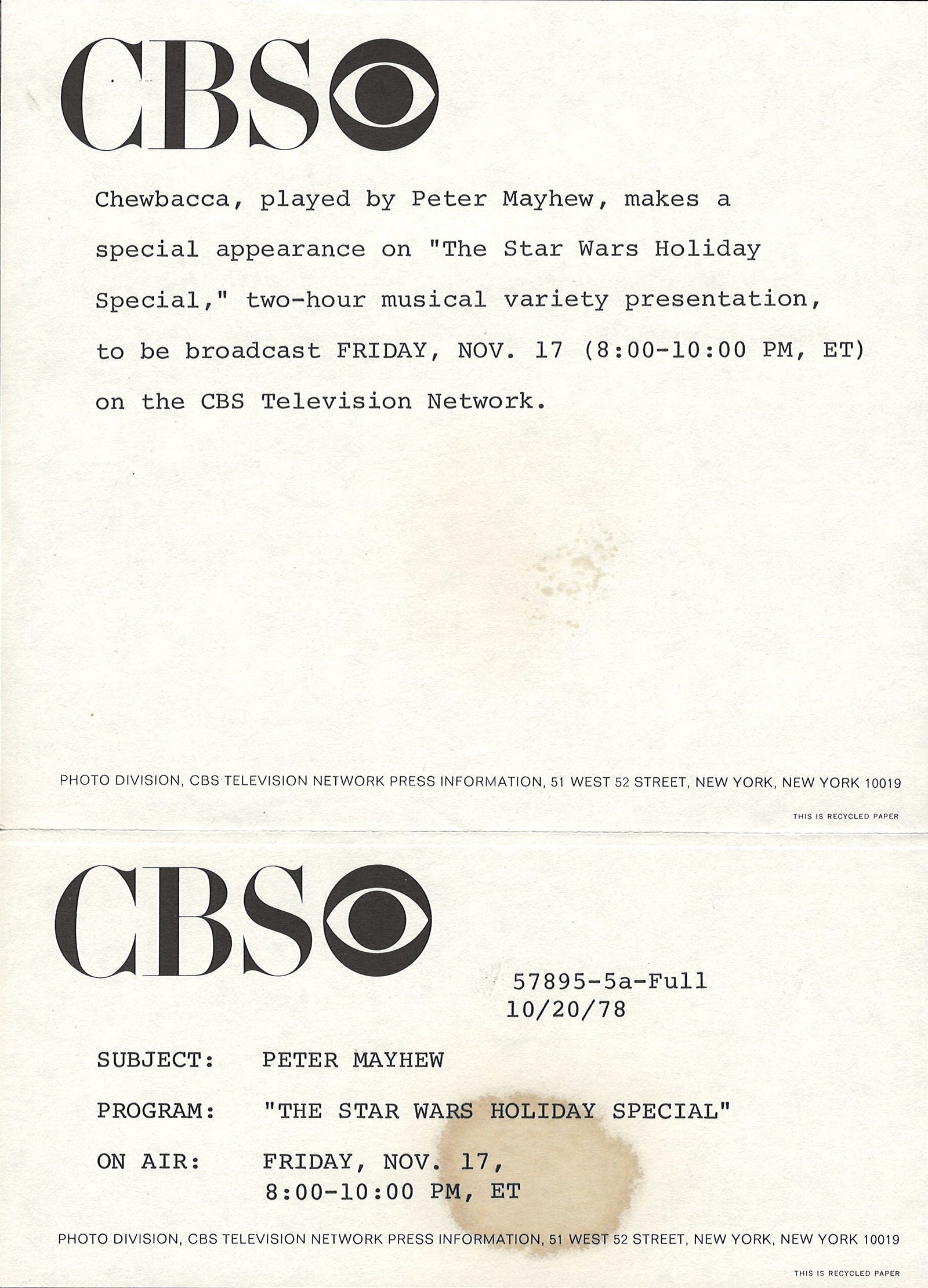 The Star Wars Holiday Special Original Vintage Movie Poster