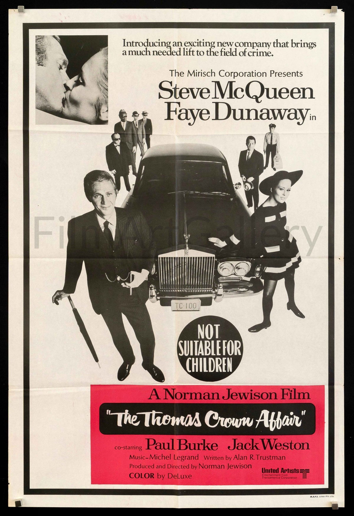 The Thomas Crown Affair Original Vintage Movie Poster