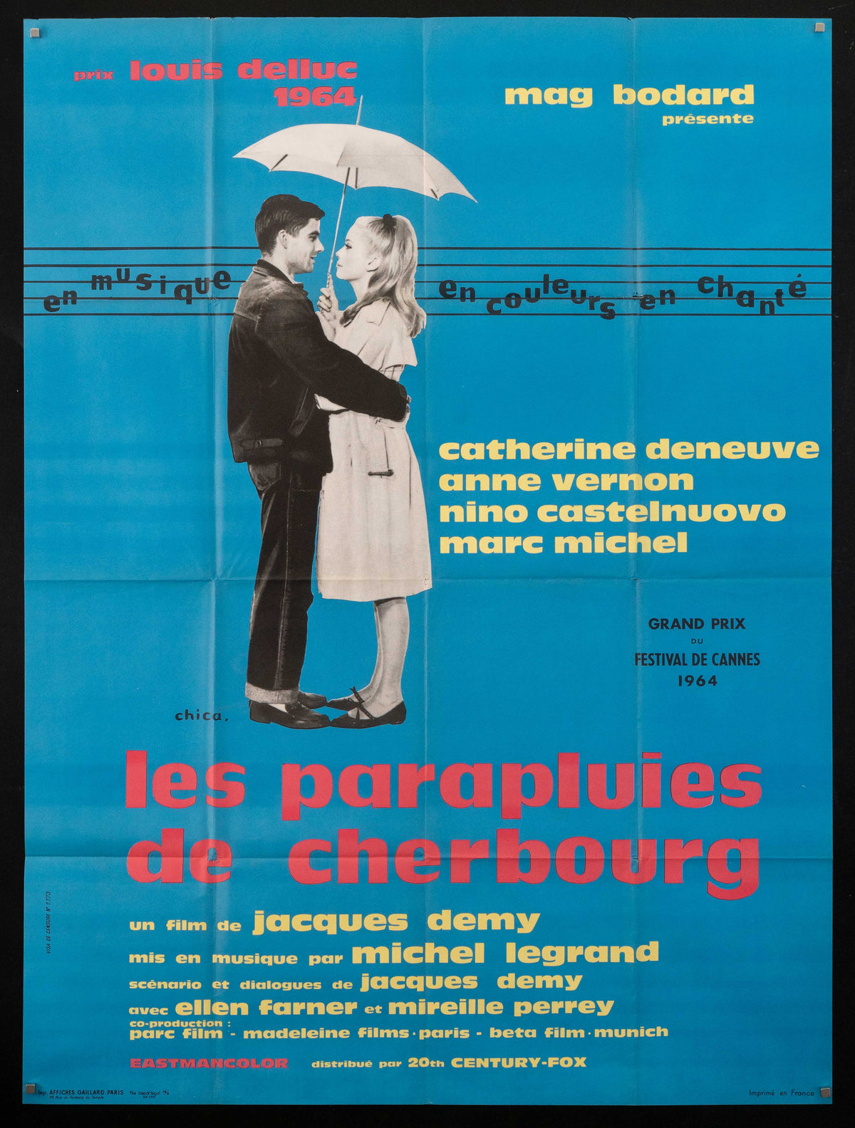 The Umbrellas of Cherbourg (Les Parapluies De Cherbourg) French 1 panel (47x63) Original Vintage Movie Poster