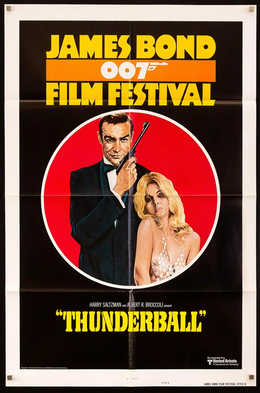 Thunderball / James Bond 007 Film Festival Original Vintage Movie Poster