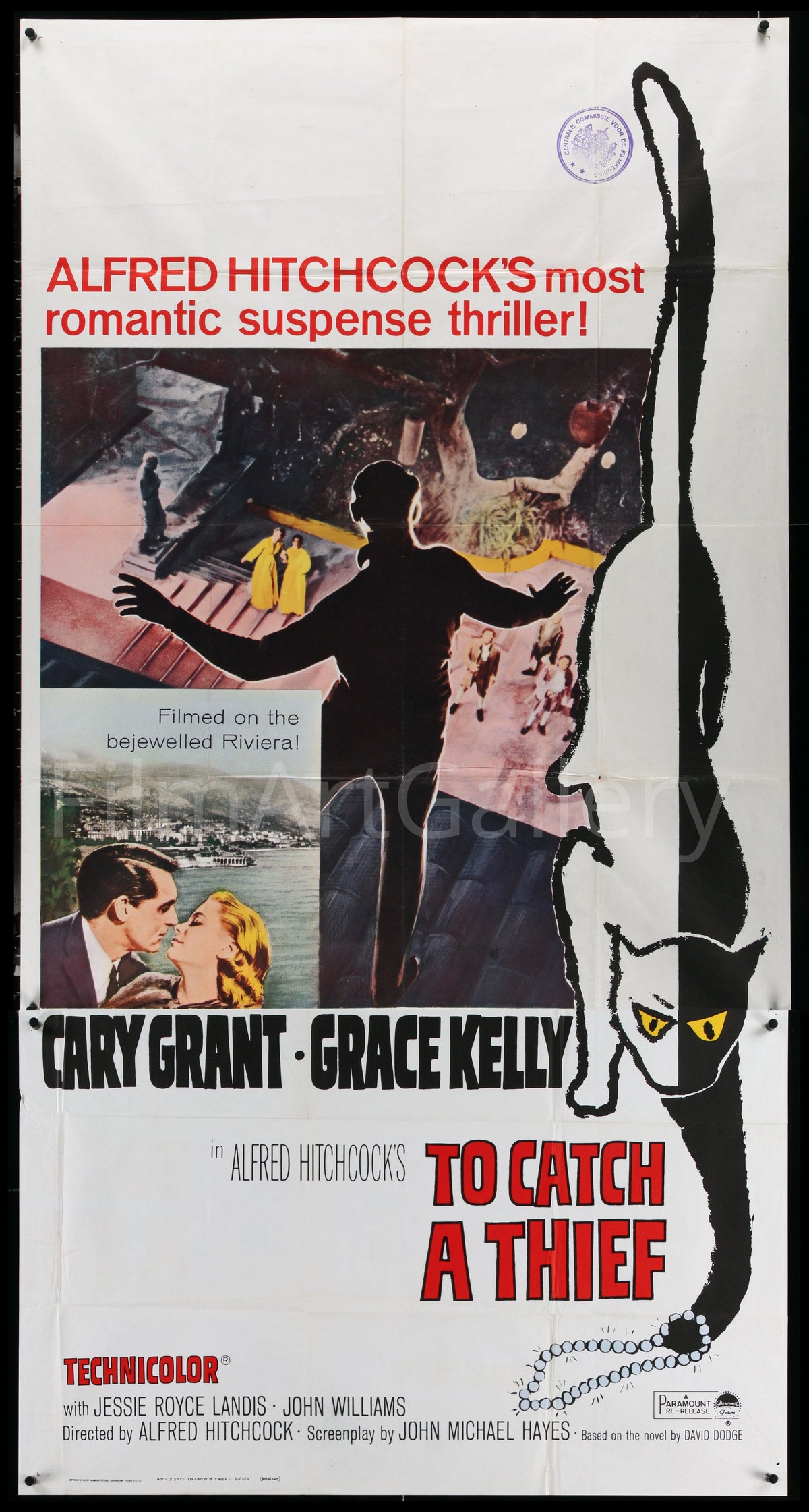 To Catch a Thief 3 Sheet (41x81) Original Vintage Movie Poster
