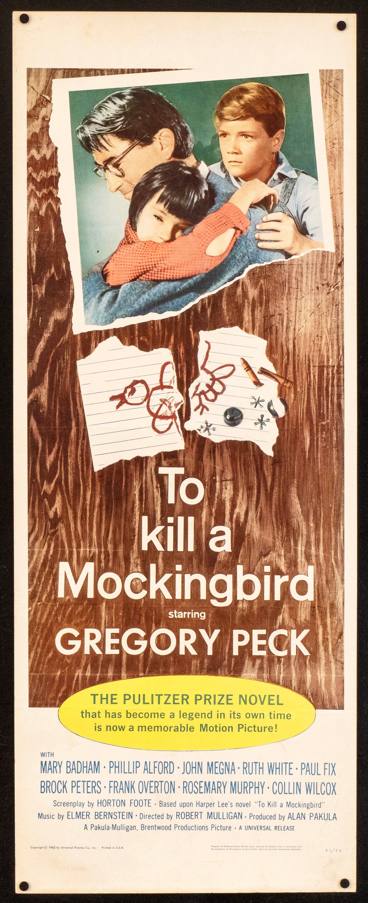 To Kill a Mockingbird Insert (14x36) Original Vintage Movie Poster