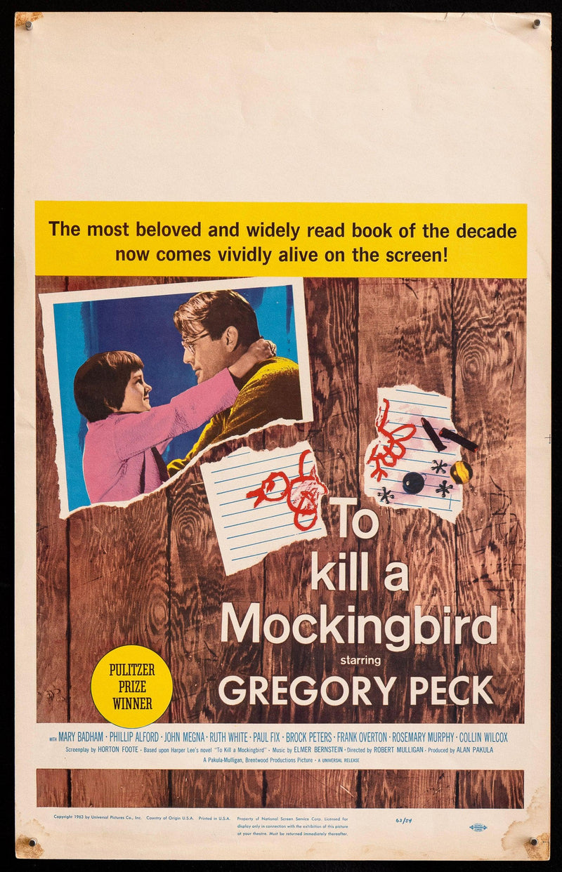 To Kill a Mockingbird Window Card (14x22) Original Vintage Movie Poster