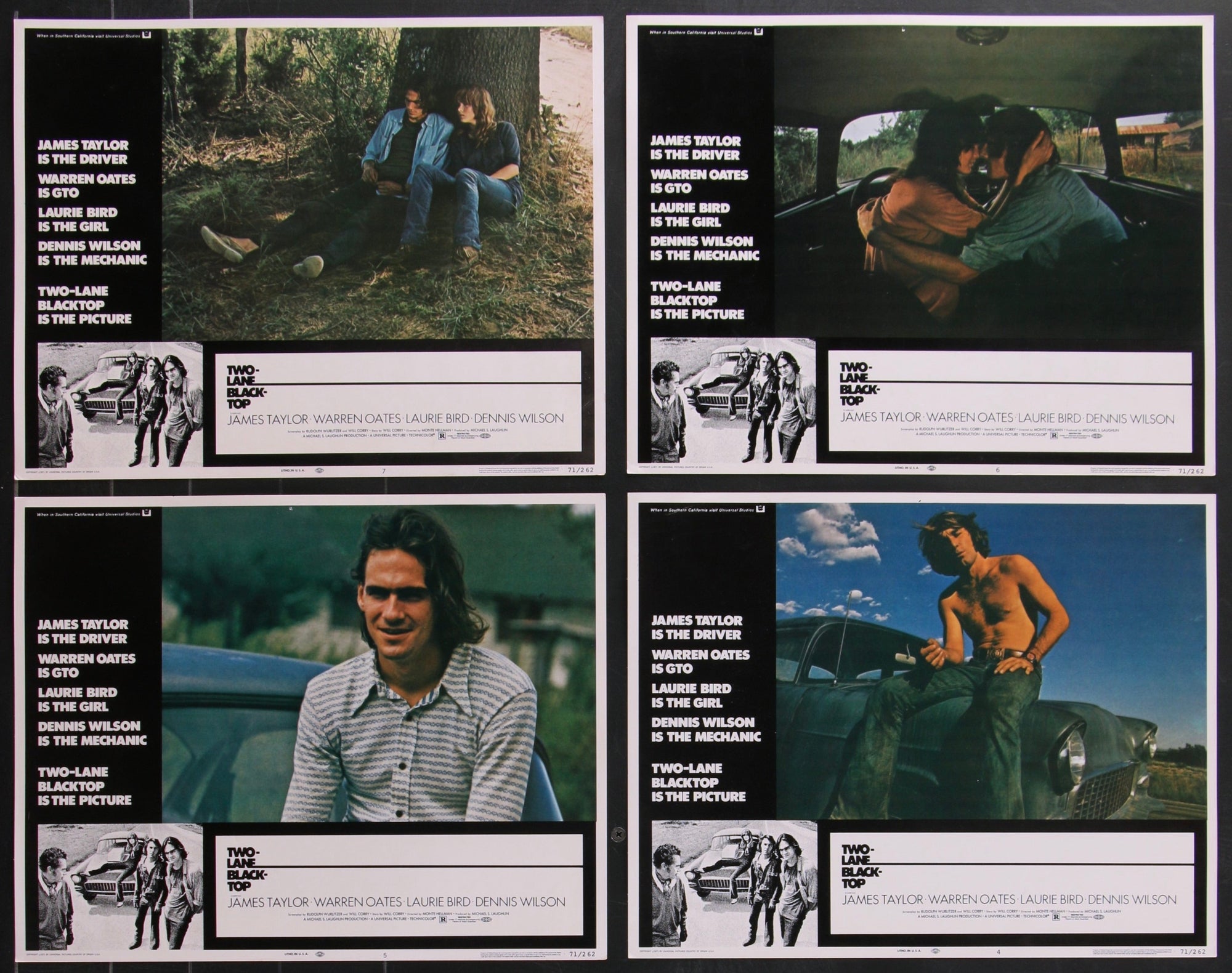 Two Lane Blacktop Lobby Card Set (8-11x14) Original Vintage Movie Poster