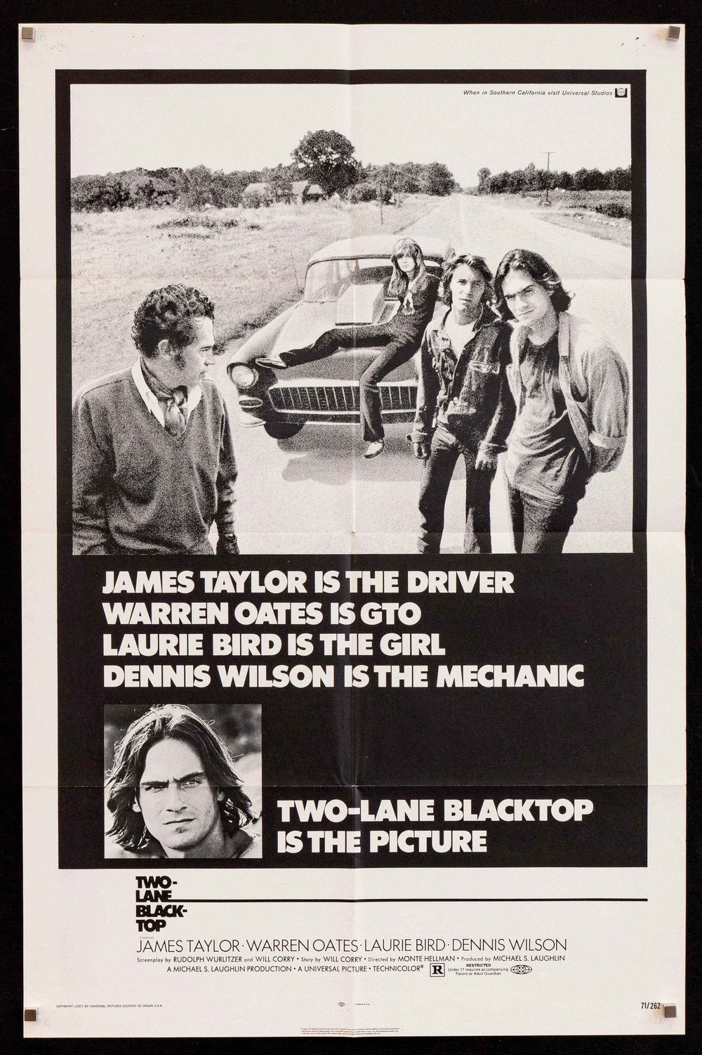 Two Lane Blacktop Original Vintage Movie Poster
