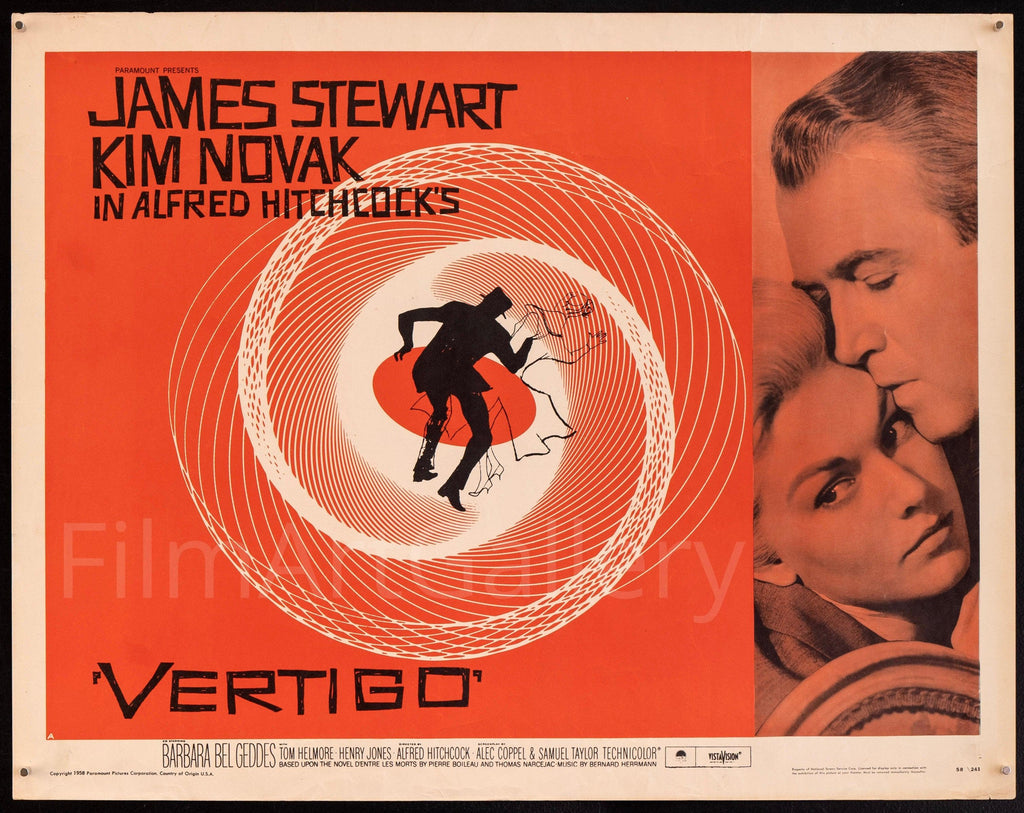 Vertigo Half Sheet (22x28) Original Vintage Movie Poster