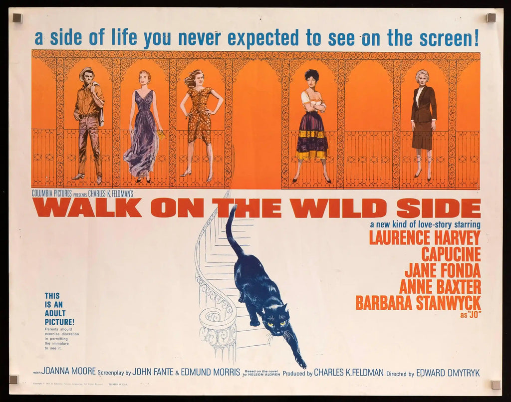 Walk on the Wild Side Movie Poster 1962 Half sheet (22x28)