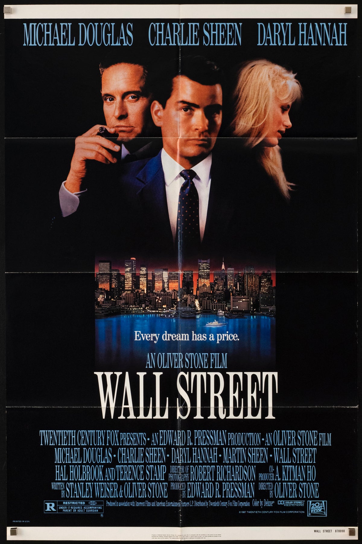 Wall Street Original Vintage Movie Poster