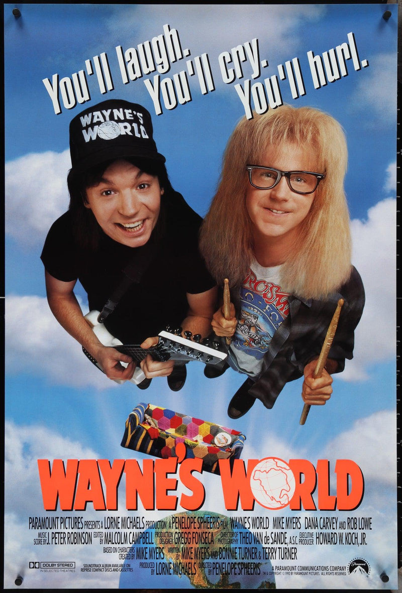 Wayne's World 1 Sheet (27x41) Original Vintage Movie Poster