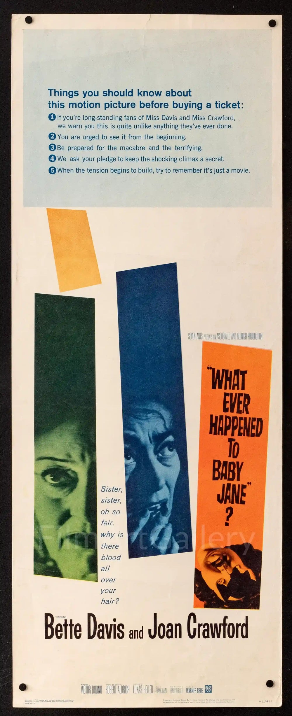 Whatever Happened to Baby Jane? Original Vintage Movie Poster