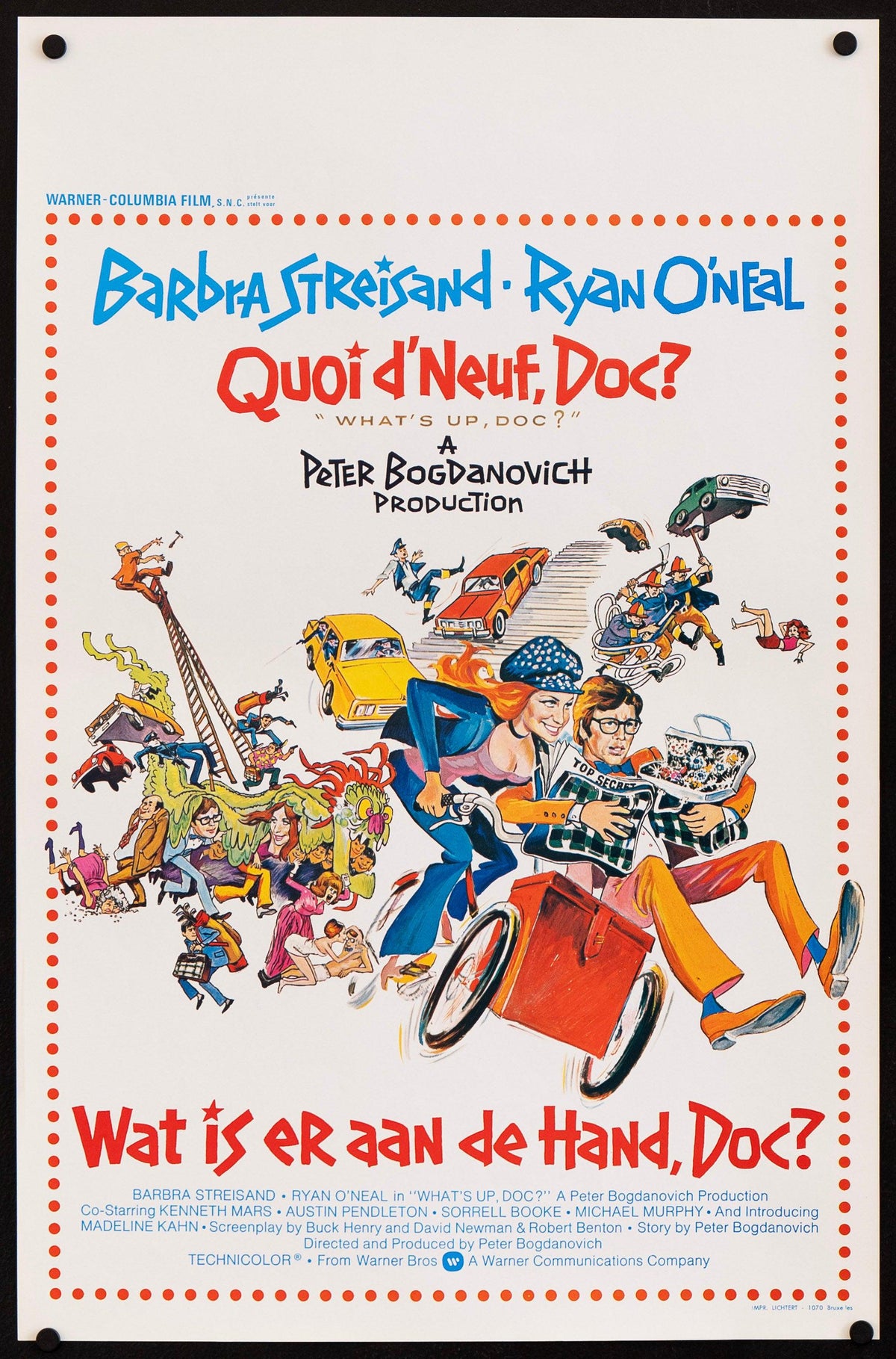 What&#39;s Up Doc Belgian (14x22) Original Vintage Movie Poster