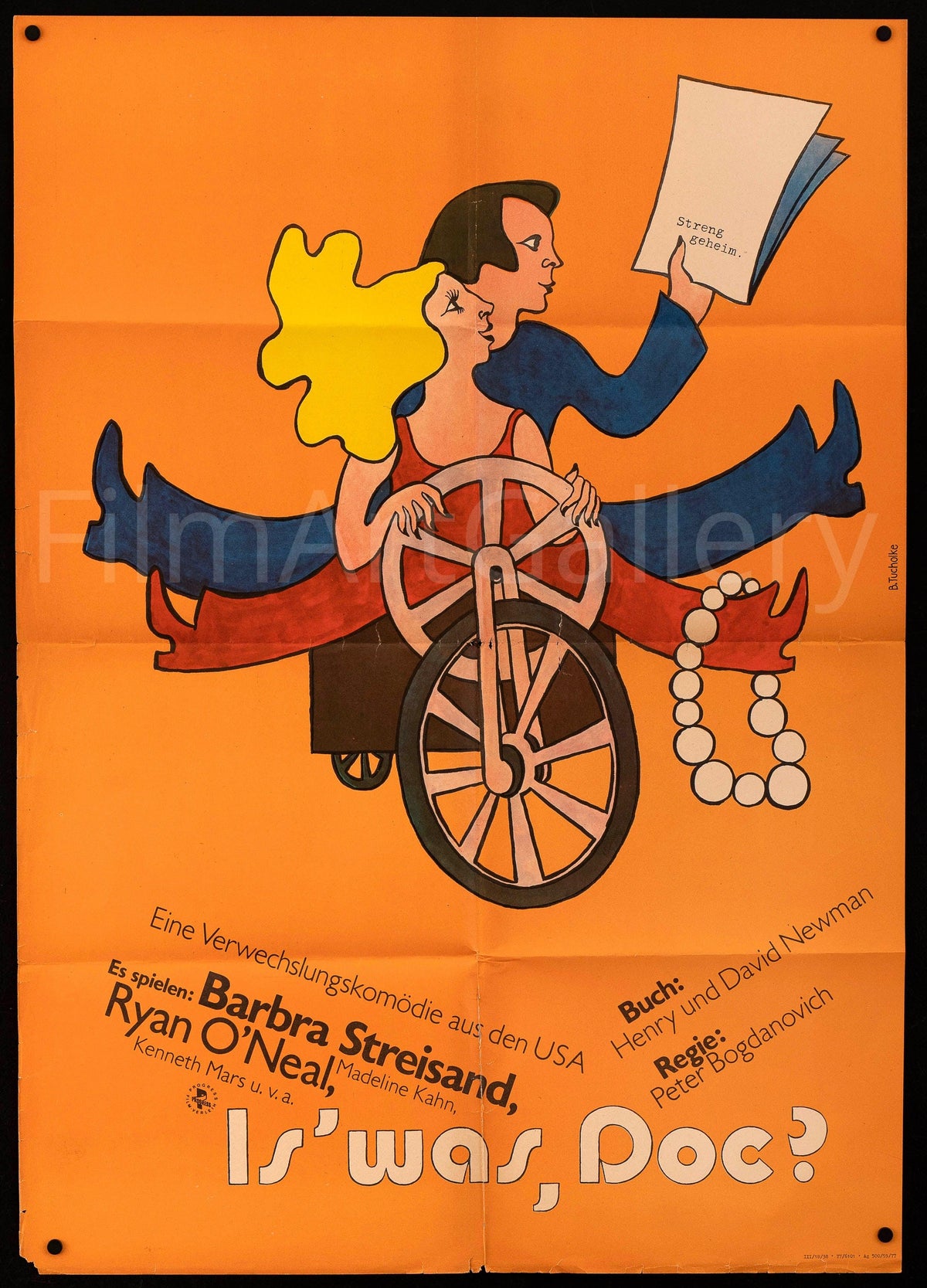 What&#39;s Up Doc German A1 (23x33) Original Vintage Movie Poster