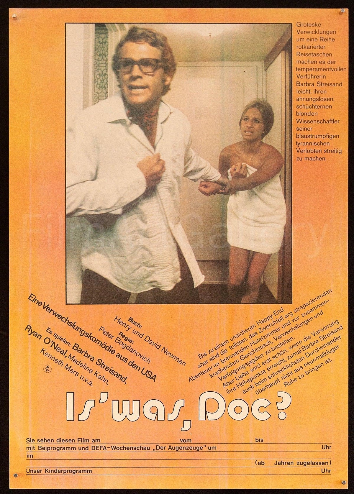 What&#39;s Up Doc German A2 (16x24) Original Vintage Movie Poster