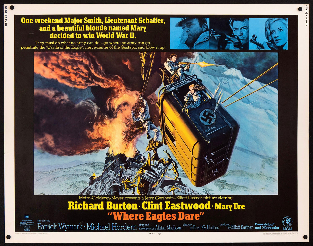Where Eagles Dare Half Sheet (22x28) Original Vintage Movie Poster