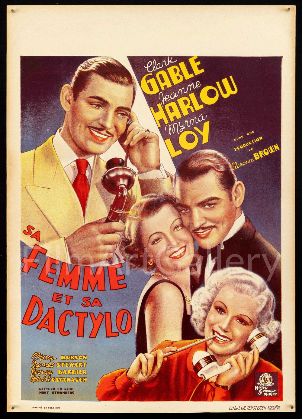 Wife Vs. Secretary Original Vintage Movie Poster