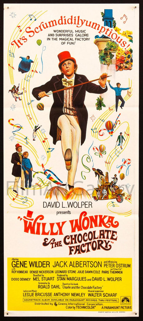 Willy Wonka and the Chocolate Factory Australian Daybill (13x30) Original Vintage Movie Poster