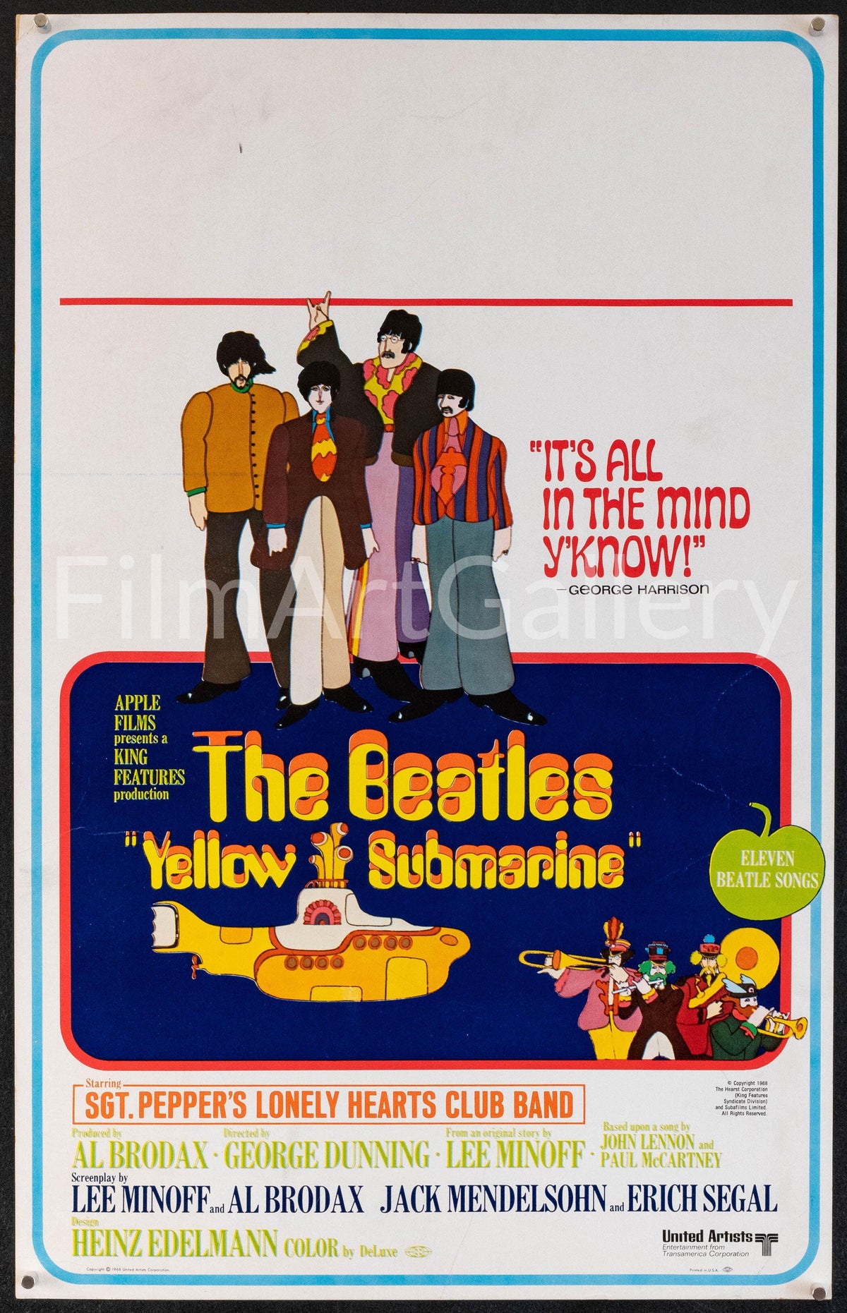 Yellow Submarine Original Vintage Movie Poster