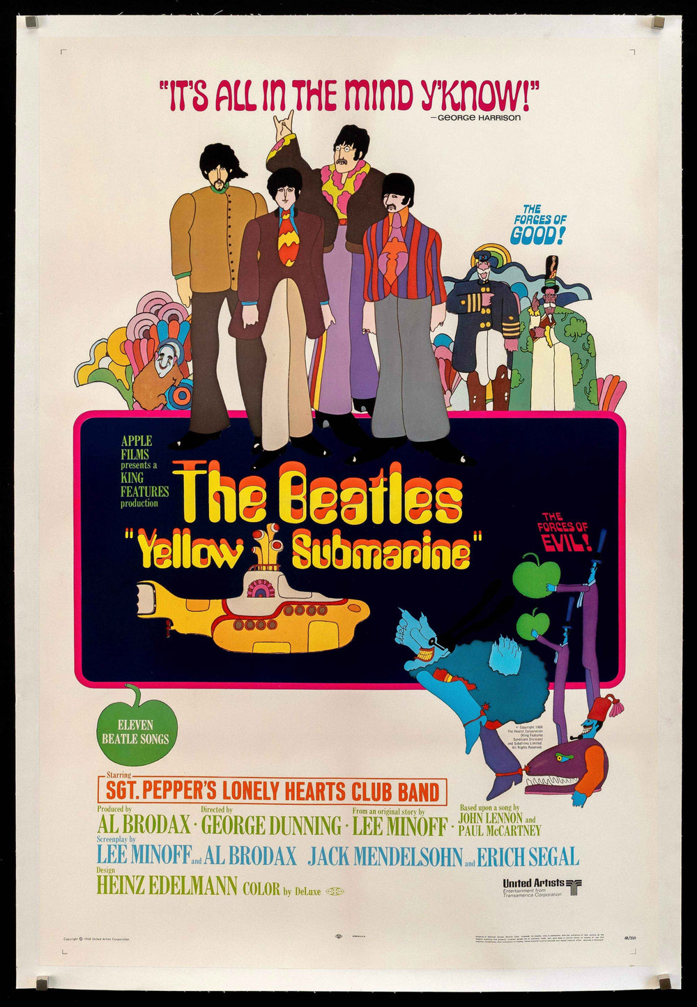 Yellow Submarine Original Vintage Movie Poster