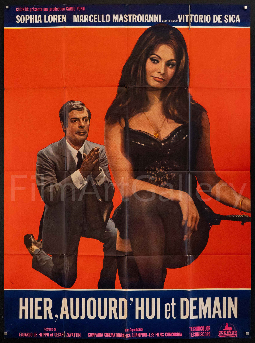 Yesterday, Today and Tomorrow (Ieri, Oggi, Domani) Original Vintage Movie Poster