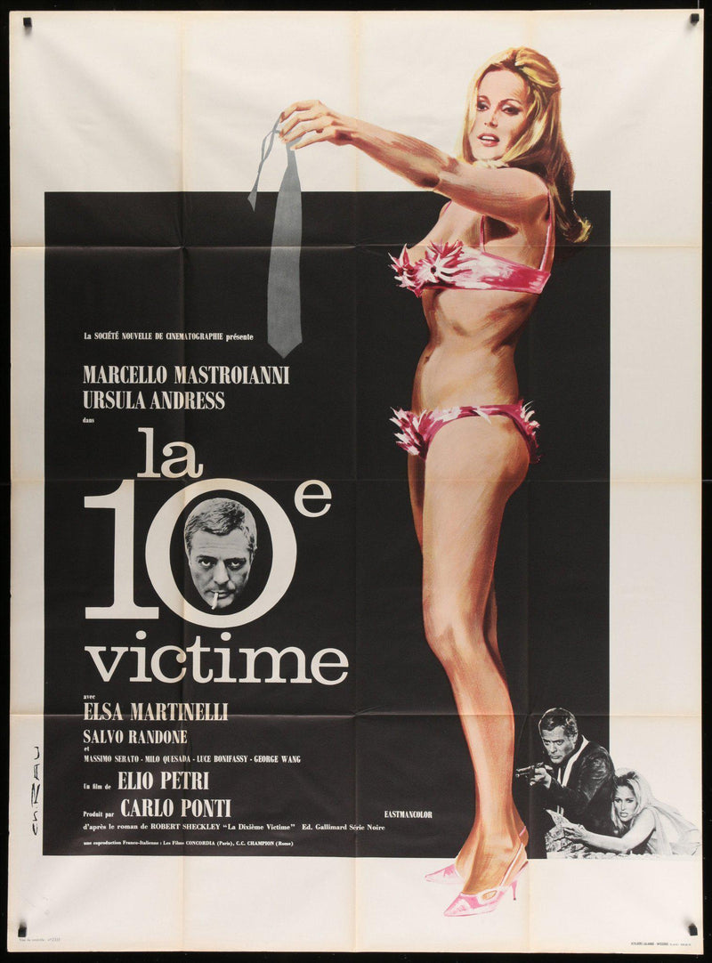 10th Victim (Tenth/La Decima Vittima/La 10e Victime) French 1 Panel (47x63) Original Vintage Movie Poster