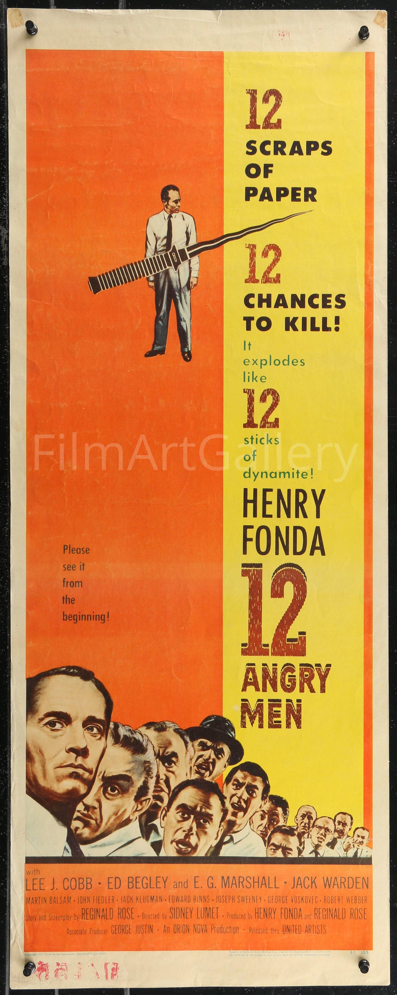 12 Angry Men Insert (14x36) Original Vintage Movie Poster