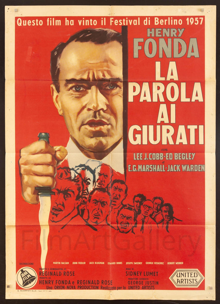 12 Angry Men Italian 2 Foglio (39x55) Original Vintage Movie Poster