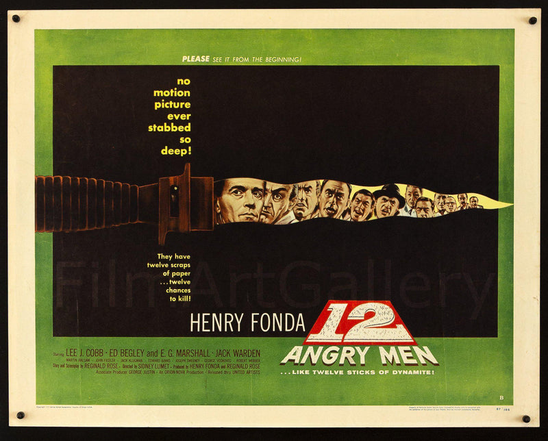 12 Angry Men Half Sheet (22x28) Original Vintage Movie Poster