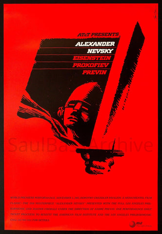 1987 LA Philharmonic Screening Alexander Nevsky 21x31 Original Vintage Movie Poster